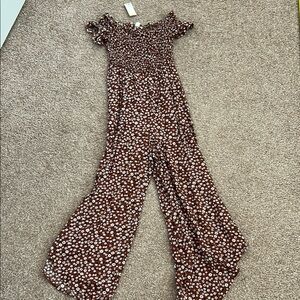 Floral Brown Jumpsuit